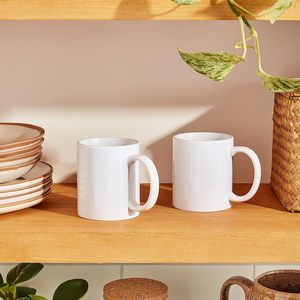 Mug blanc biseauté Cricut, lot de 2, revêtement céramique, compatible lave-vaisselle et micro-ondes, pour presse à mugs, encre infusible - Product Image 2