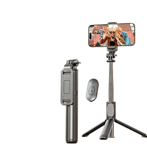 TOKQI Perche à <span class=keywords><strong>selfie</strong></span> pour téléphone portable <span class=keywords><strong>Q01</strong></span> avec télécommande, trépied pliable intégré, support de bureau portable, matériau ABS, charge de 5 kg - Product Image 1