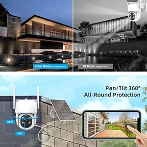 Năng lượng mặt trời Camera Kit với LCD Monitor 4 cái năng lượng mặt trời <span class=keywords><strong>Wifi</strong></span> máy ảnh năng lượng mặt trời bảng điều chỉnh không dây CCTV Hệ thống camera - Product Image 5