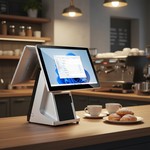 Terminal de point de vente à écran plat de qualité supérieure pour café et <span class=keywords><strong>magasin</strong></span>, machine de facturation à double écran de 15,6 pouces, fourni par l'usine - Product Image 6