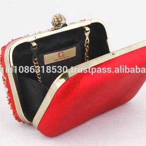 Indian Box metallic Clutch luxury beaded Bridal Handbag Wedding diamond beads heavy Clutches purse bag embroidery Evening Party