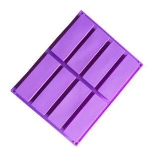 Moule en silicone écologique à 8 cavités en forme de rectangle pour gâteaux, bougies, savons, résines – Échantillon gratuit pour usine – OEM/ODM - Product Image 3