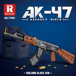 WW2 esercito militare arma giocattolo Set di assemblaggio materiale ABS AK47 pistola modello blocchi di costruzione stile moderno per ragazzi e adulti - Product Image 2