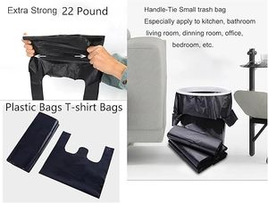 Huamaohengchun T-shirt Bags with Handles for <b>Small</b> Business Grocery <b>Shopping</b> Restaurants Convenience Stores Unscented (300pcs) - Product Image 4