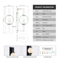 Vente en gros de lampes murales LED carrées modernes pour l'extérieur avec un design étanche pour l'aménagement paysager de jardin