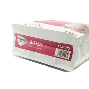 Saco de papel para comida de gato, saco de papel para comida de gato, 1kg, 2kg, 4kg, 20kg, impresso personalizado, saco de papel para embalagem de comida de cachorro e cachorro, saco com zíper, saco com trava