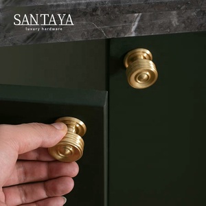 Santaya Solid Brushed Brass Handles Kitchen Cabinet Pulls Bedroom Wardrobe Drawer <strong>Knobs</strong> Furniture Handle - Product Image 5