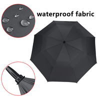 Parapluie droit grand format pour homme, imperméable, double canopée, coupe-vent, personnalisable, idéal pour la publicité commerciale – Offre spéciale