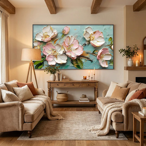 Peinture à l'huile acrylique simple, nature morte originale peinte à la main, art abstrait moderne sur toile, décoration murale, vase mural - Product Image 4