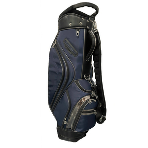 Sac de <span class=keywords><strong>golf</strong></span> portable ALINS en cuir véritable style denim bleu clair, imperméable, avec support métallique et multiples poches zippées - Product Image 1