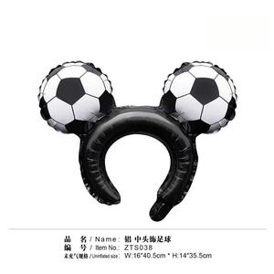 Ballons en aluminium en gros pour la fête : Casque de supporter, ballon de football, terrain de football, match de Coupe d'Europe, thème sportif - Product Image 3