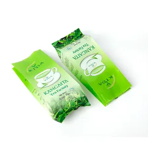 Wholesale Price Matte OPP PET 240g Green Tea Bag Laminated Plastic Packaging Custom Side Gusset Bags with Tear Notch