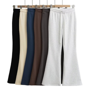 <strong>Women</strong> Drawstring High Waisted Baggy Pants Grey Athletic <strong>Trousers</strong> Wide Leg Flared Sweatpants - Product Image 2