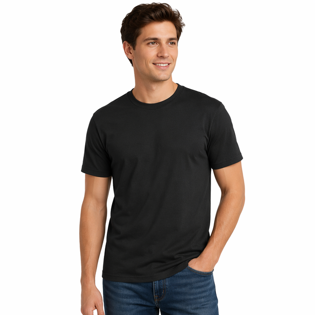 Custom Men's Heavy Weight Crew Neck T-shirt 250g Plain 100% Cotton Thick Tee Shirt for Men