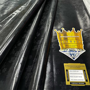 En Gros 100% Coton Super Magnum Or XXL Tissu Brodé Bazin Riche Haute Qualité Brillant Bazin Riche Matière Peignée Tissée - Product Image 5