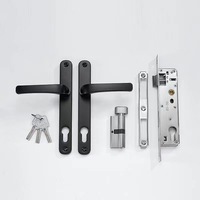 Corps de serrure à mortaise large à point unique 9220 avec cylindre de serrure à ressort à rouleaux en acier, loquet pour porte en aluminium, corps de serrure LKB007