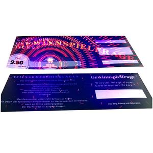 Boleto de papel de seguridad de marca de agua personalizado de gran oferta con impresión UV <span class=keywords><strong>en</strong></span> cartón y papel Kraft - Product Image 6