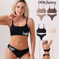 Ensemble soutien-gorge push-up convertible et culotte string 85 % nylon 15 % élasthanne, personnalisé, respirant, sans armatures, sans coutures