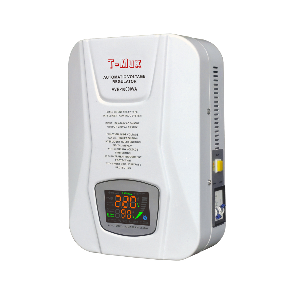 T-Mux AVR-<strong>10000VA</strong> Single Phase 10kva Voltage <strong>Stabilizer</strong> Wall-mounted 10kva Home <strong>Electrical</strong> 10kva LED Display Relay Control 220V