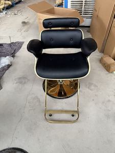Silla de Barbero Moderna de Alta Calidad con Altura Ajustable para Salón de Belleza, Mueble Multifuncional de Cuero y Acero, Gran Venta - Product Image 3