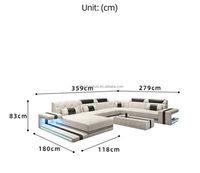 Canapé à chargement sans fil LED au design unique Canapé de musique en forme de U pour maison intelligente Ensemble de fauteuils et fauteuils de cinéma pour villa haut de gamme