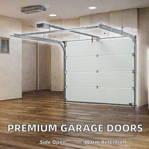 Style moderne Portes <span class=keywords><strong>de</strong></span> <span class=keywords><strong>garage</strong></span> sectionnelles en acier <span class=keywords><strong>de</strong></span> haute qualité <span class=keywords><strong>pour</strong></span> villas Surface finie Filet en fibre <span class=keywords><strong>de</strong></span> verre - Product Image 2