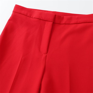 TAOP&amp;ZA Women's Clothing 2024 Summer New Red Fashion <strong>Trousers</strong> With <strong>Split</strong> High Waist Straight Pants 8010600 8011600 - Product Image 4
