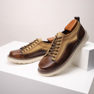 Zapatos de Trabajo Retro para Hombre, de Cuero Genuino, Estilo Americano, Calzado Casual para Exteriores, Cómodos y Duraderos - Product Image 3