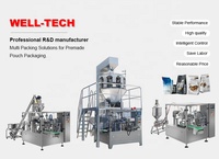 Mesin Pengemas Granul Padat WT6/8-200/300-S Rotary Weighing Filling Line, Mudah Dioperasikan, Akurasi Tinggi, untuk Pengemasan Kantong/Pouch