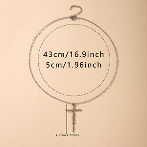 Collar con Colgante de Cruz de Acero Inoxidable, Regalos Cristianos Religiosos de Moda al por Mayor, Fe en Jesús, Bendecido - Product Image 5