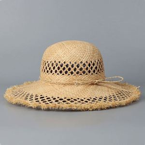 Nouveau Chapeau Canotier Rétro Français 2025 à Large Bord, Chapeau de Soleil en Paille Creux de Luxe pour Femme - Product Image 5