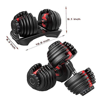 Haltères réglables, réglables, accessoires de gymnastique, 24kg, bon marché