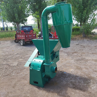 Broyeur d'aliments pour animaux à lame de marteau basculante 0,5-6 mm, flux d'air sous pression négative, 7,5 kW, pour tourteaux de soja, son de blé, céréales