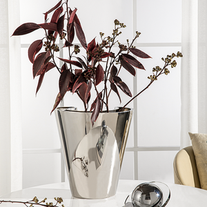 Tùy chỉnh ánh sáng sang trọng nhân đôi bạc hoa bình món quà cưới 304 thép không gỉ kim loại bình trang trí khách sạn trang trí - Product Image 5