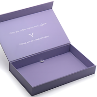 Boîte cadeau en carton rigide violet écologique et recyclable, emballage personnalisé, boîte pliante magnétique, boîte de rangement cosmétique