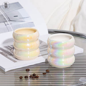 Support de bougie en céramique Db2022, rond, 8 cm, finition perlée, vide, pour bougies parfumées d'intérieur, cadeau d'affaires - Product Image 4