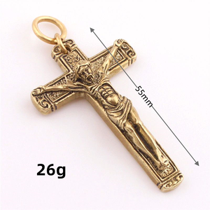 Metall Handwerk Vintage Kupfer Kreuz Anhänger Halskette Schlüssel bund - Product Image 2