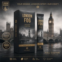 Kantong Plastik Sachet Kopi Instan London Skyline 2g Hitam Kuningan, Model Stick Bag Portabel Anti Sobek, untuk Merek Kota OEM