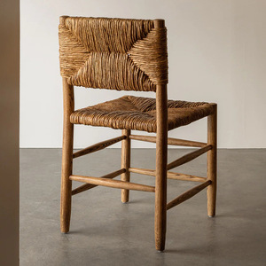 Sedia da Pranzo in Legno Massello Intrecciato Stile Rustico per Arredamento Commerciale di Caffè e Ristoranti - Product Image 3