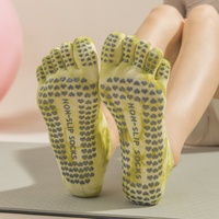 Kaus Kaki Yoga Lima Jari untuk Wanita Pilates Barre Studio Latihan di Rumah Anti Selip Katun Penyerap Keringat Tie Dye