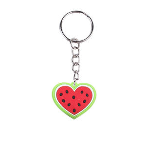 بيع بالجملة هدية صغيرة لطيفة ناعمة متينة من كلوريد البولي فينيل بحلقة معدنية فاكهة الفراولة والتفاح والبطيخ والبرتقال - Product Image 3