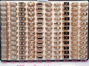 <span class=keywords><strong>Prix</strong></span> Spécial Bagues pour Hommes Plaqué Or 18K Anti-ternissement Serties de Pierres – Bijoux Hip Hop Assortis Vente en Gros - Product Image 6