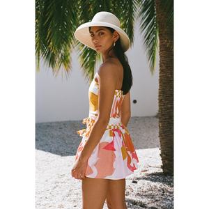 Vestido Mini Casual de Verano para Mujer, Tejido, con Estampado Floral de Atardecer, Talla Personalizada, Alta Calidad de Fábrica OEM - Product Image 4