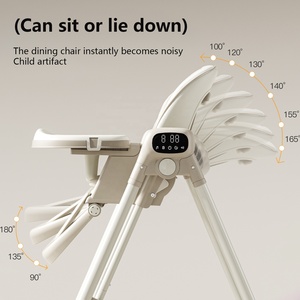 Chaise haute électrique pour bébé au design moderne, <span class=keywords><strong>balancelle</strong></span> portable en plastique pour la maison, idéale pour les repas et le sommeil des enfants - Product Image 4