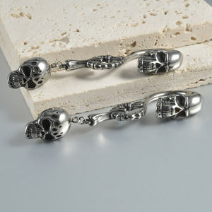 Punk acier inoxydable jauges crâne cintre oreille poids fantôme tête pour cintres oreille crochet extenseurs lobe d'oreille mode Piercing bijoux - Product Image 5