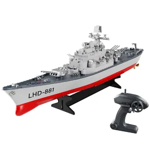 QS juguetes de Control remoto de alta calidad 1:390 Escala de gran tamaño eléctrico RC militar buque de guerra modelo acorazado barco juguetes para niños regalos