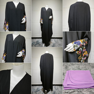 208 alla moda abbigliamento islamico estivo da donna <span class=keywords><strong>Aya</strong></span> abiti musulmani ricamati a manica floreale abiti caftano Cardigan da donna - Product Image 6