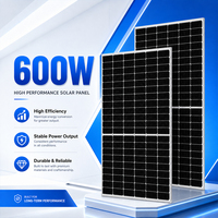 Module solaire mono premium 600W, panneau photovoltaïque haute efficacité pour système d'alimentation domestique, industriel et commercial