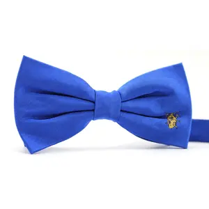 Shengzhou Usine Hommes Unique Noeuds Papillon Fait À La Main Réglable Bleu Royal Pré-Attaché 100% Soie Personnalisé Insecte Insecte Noeud Papillon Avec Logo