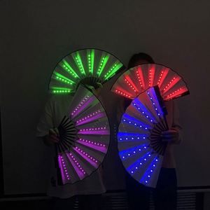Ventilador de Mano LED Plegable de 8'' en Oferta, para Mujeres y Hombres, con Logotipo Personalizado, Accesorio para Fiestas de Halloween, Festivales y Eventos, Ventilador de Mano Personalizado - Product Image 1